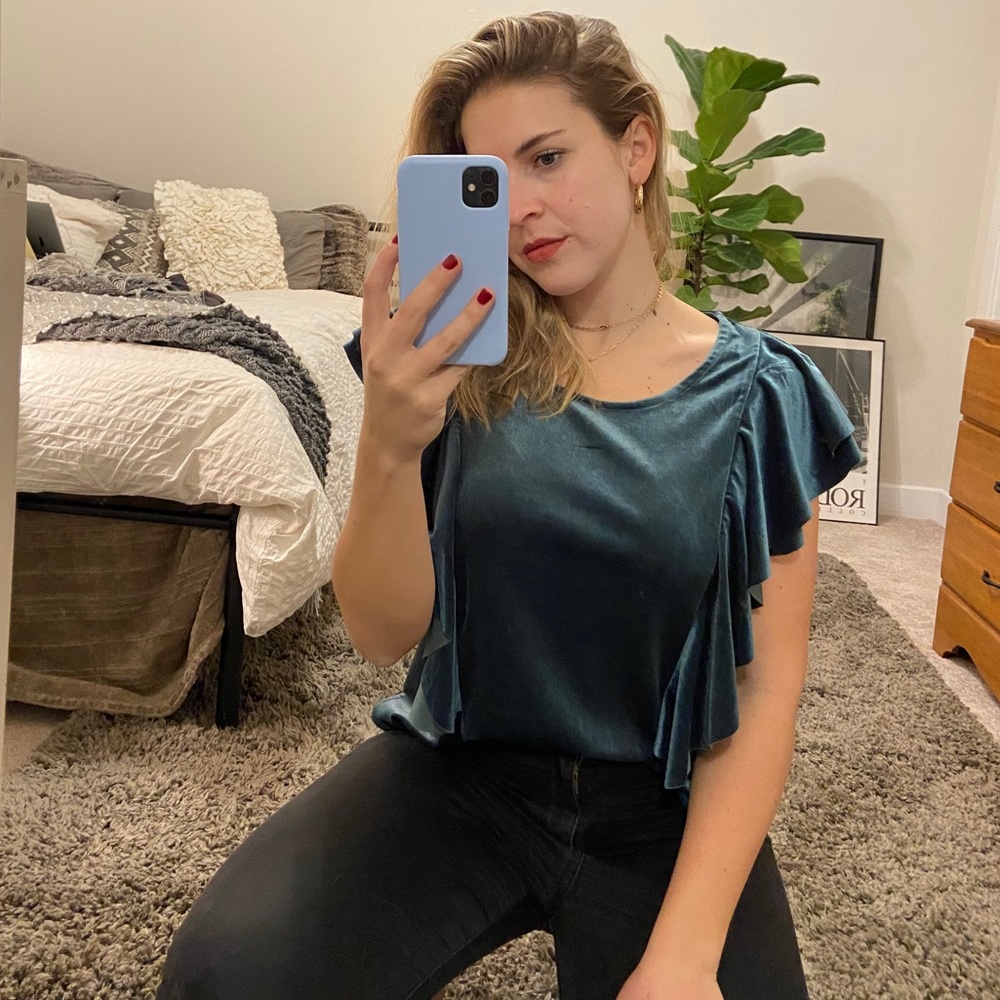 Blue Velvet (Funky!) Top (Never been worn!)
